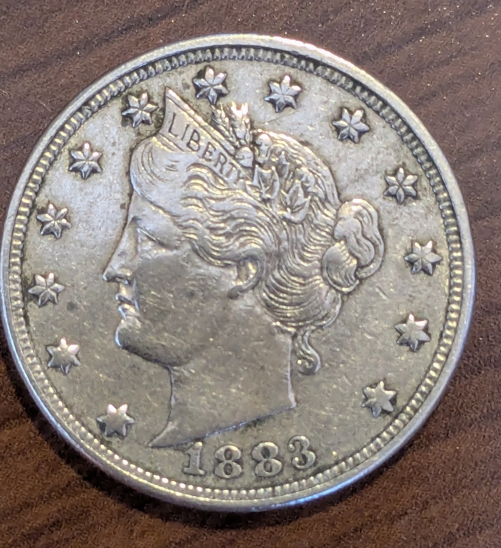 1883 Liberty Head -V- Nickel "No Cents", First Year Issued
